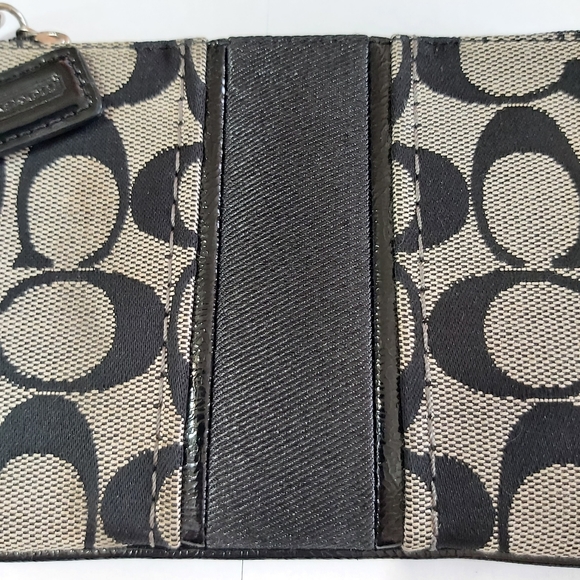 Coach Grey/Black Canvas Wristlet - Picture 4 of 16